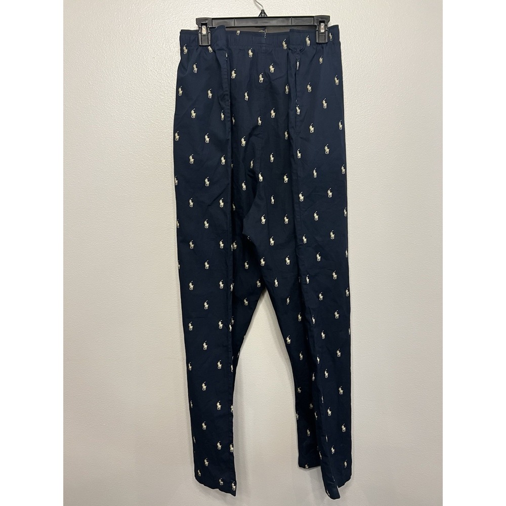 Polo by Ralph Lauren Men's Navy Pajama Lounge Pants Large Pony Logo Print Sz 3X - Picture 6 of 6
